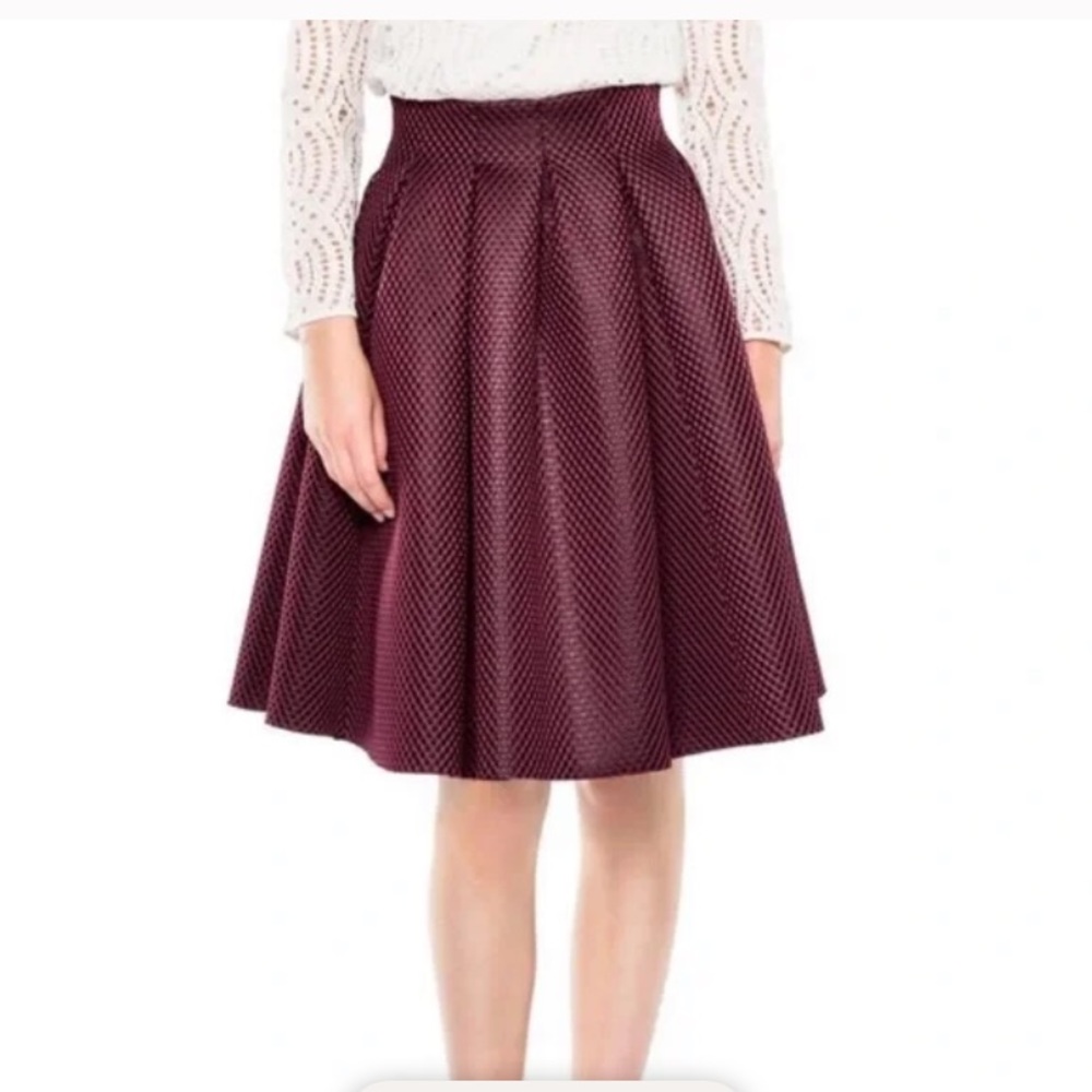 Maje Burgundy Midi Skirt